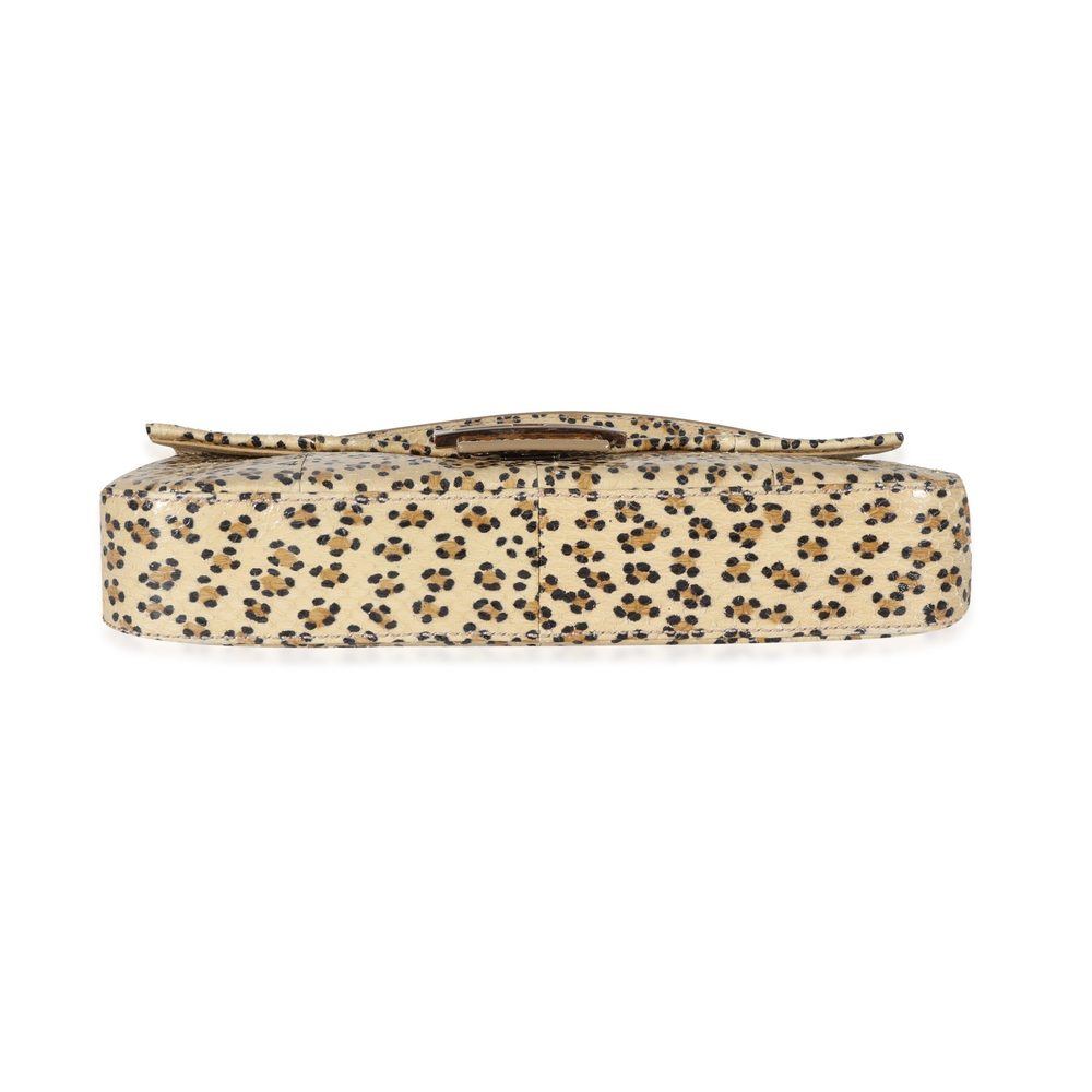 Fendi Beige Brown Leopard Print Python Baguette - image 5
